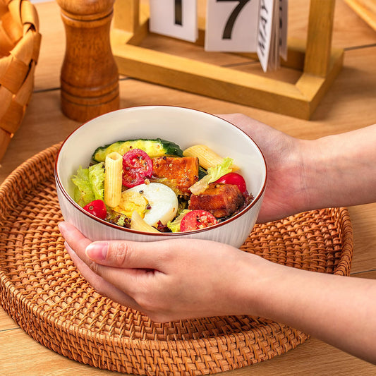 Ceramic Cereal Bowls Set of 4 - 700ml (15x8cm) Color D