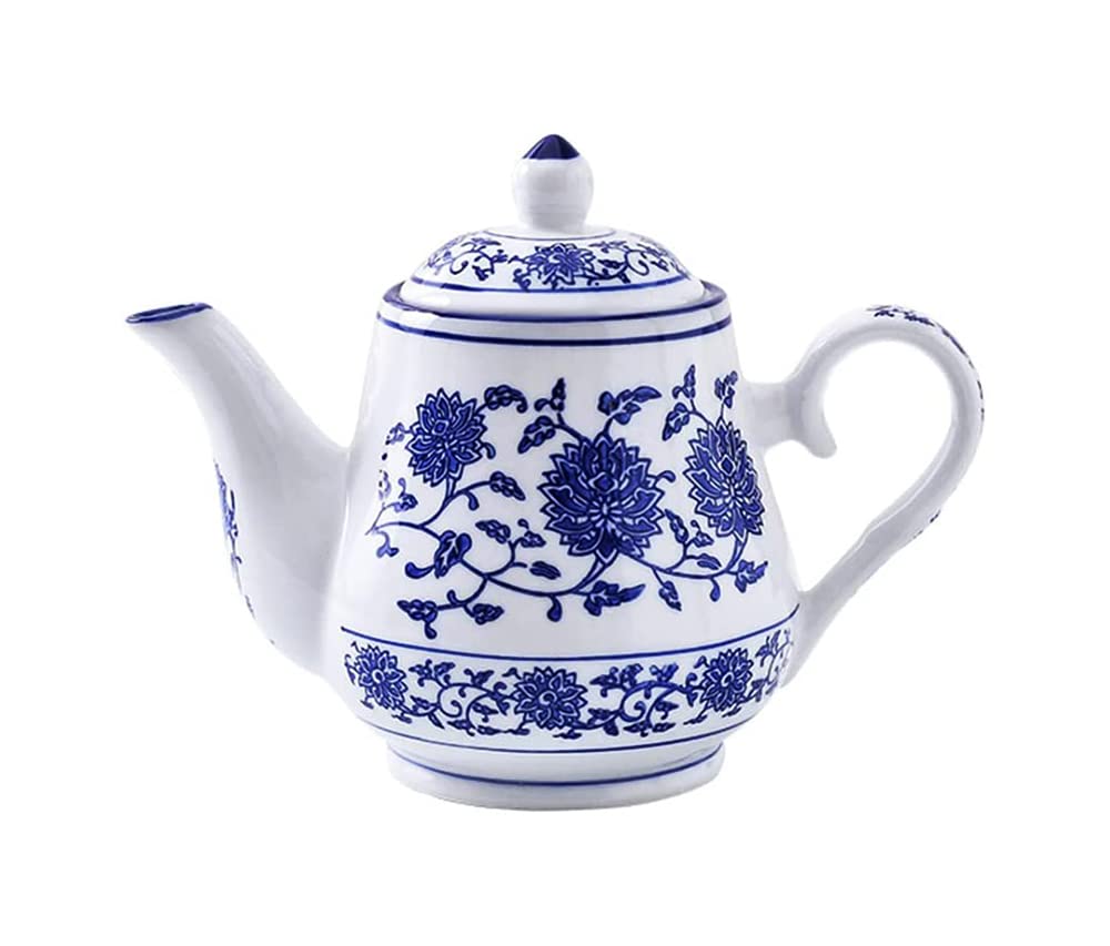 Blue & White Ceramic Teapot with Lid - 500ml Small