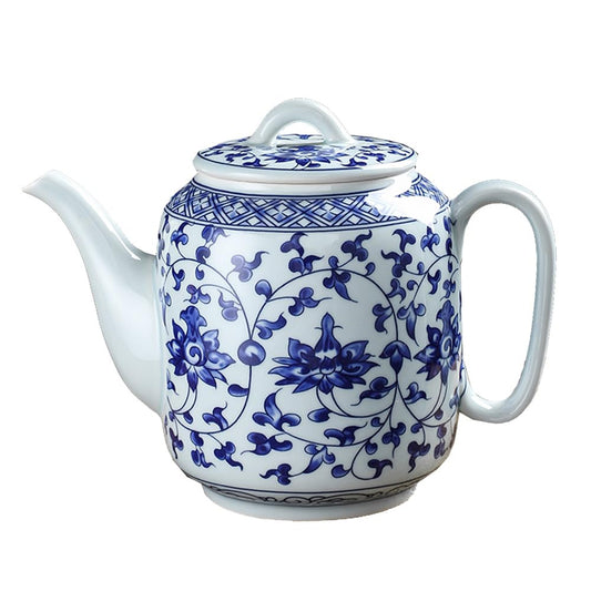 Blue & White Ceramic Teapot with Lid - 28oz