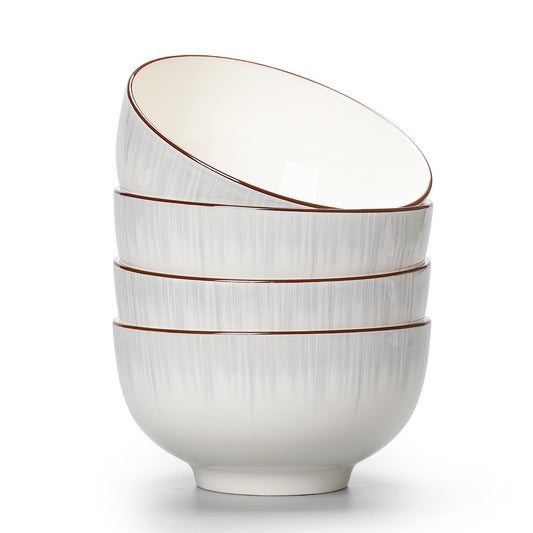 Ceramic Cereal Bowls Set of 4 - 700ml (15x8cm) Color D