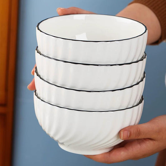 Ceramic Cereal Bowls Set of 4 - 700ml (15x8cm) Color C