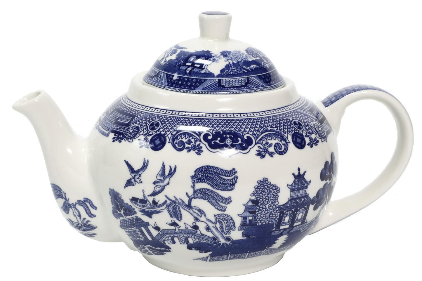 Blue Willow Porcelain Teapot - 1 Litre