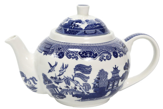 Blue Willow Porcelain Teapot - 1 Litre